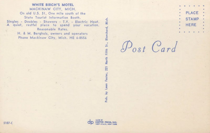 White Birchs Motel - Old Postcard (newer photo)